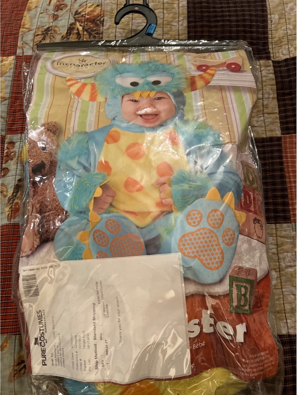 InCharacter Costumes Blue Monster Infant Halloween Costume with Booties